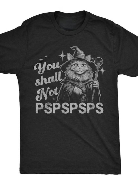 Tops - Funny Cat Wizard T-Shirt, Cute Cat Graphic Tee, Gift For Cat Lover